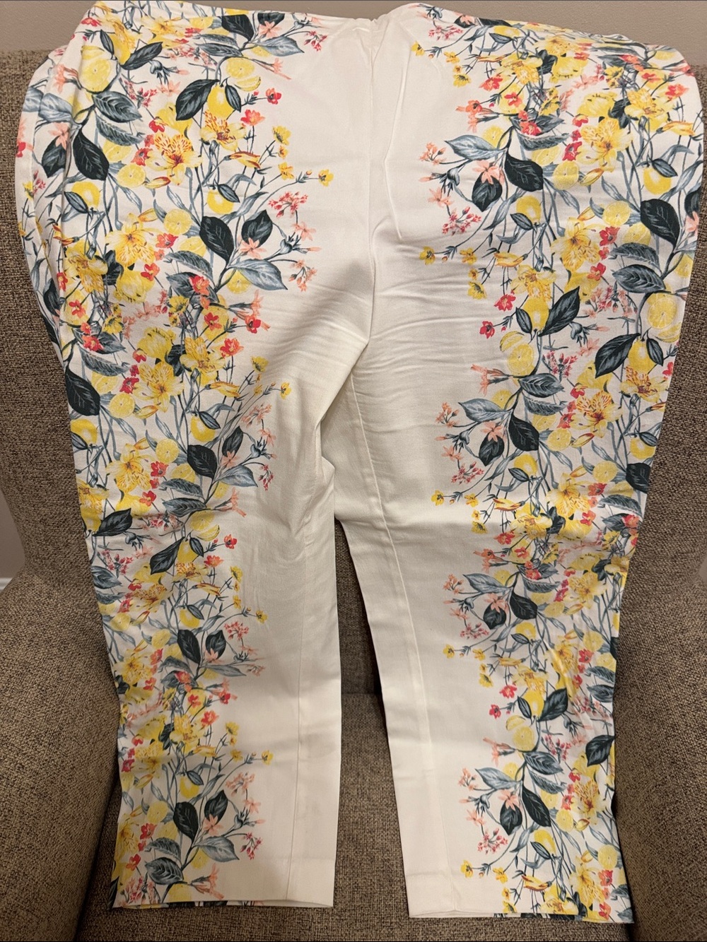 Charter Club offWhite/Cream Floral print Cropped Pants